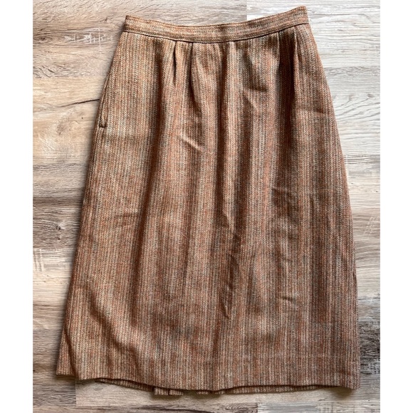 Vintage wool blend tweed career skirt - Picture 3 of 13